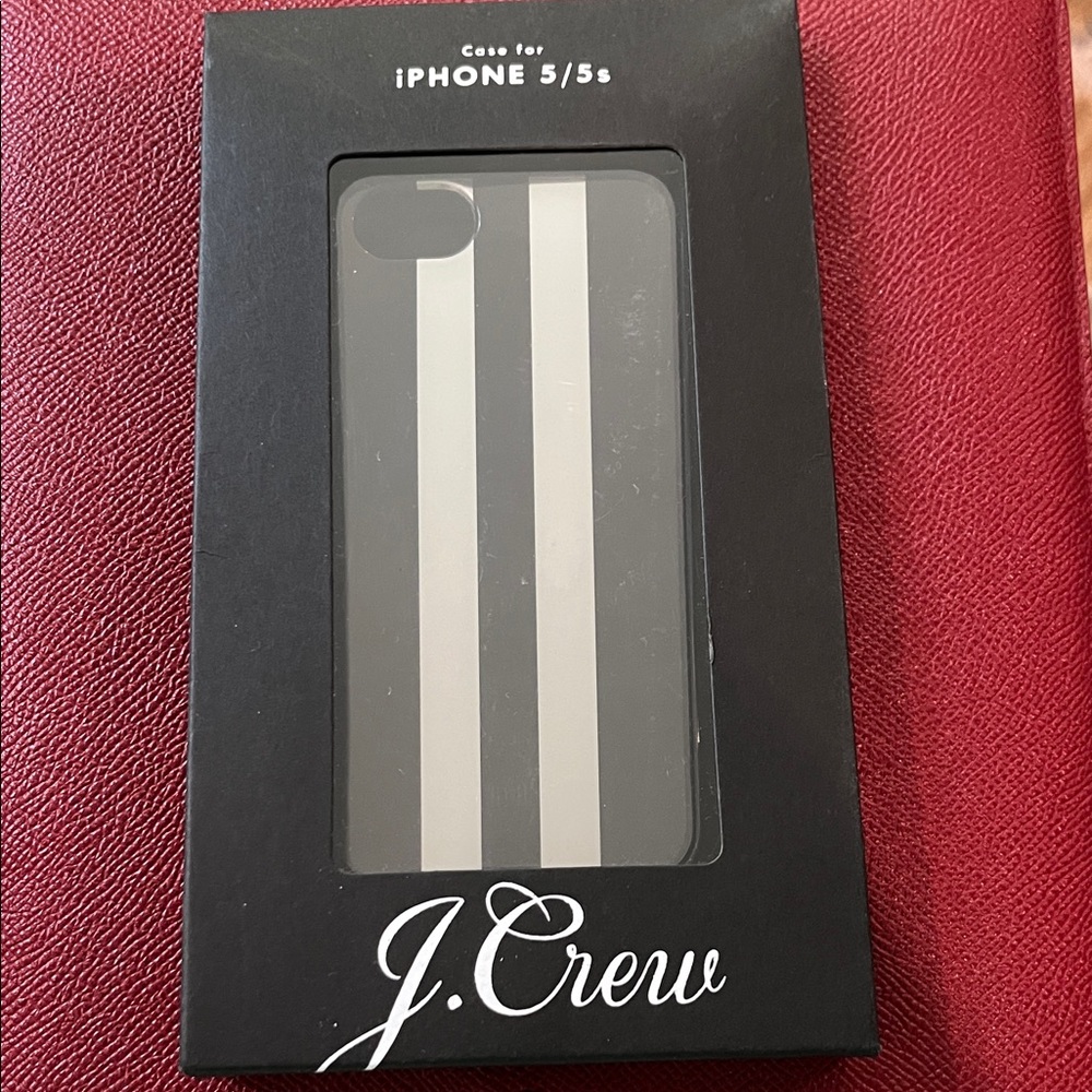 J. Crew Striped Black and Gray iPhone 5/5s Case BRAND NEW